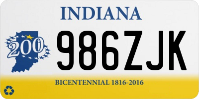 IN license plate 986ZJK