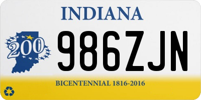 IN license plate 986ZJN