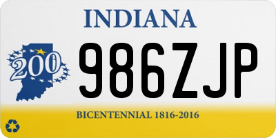 IN license plate 986ZJP