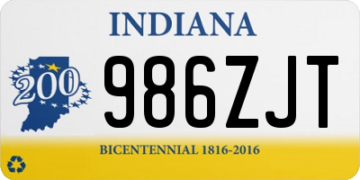 IN license plate 986ZJT