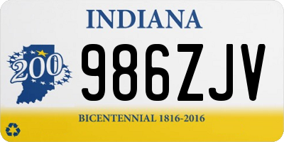 IN license plate 986ZJV