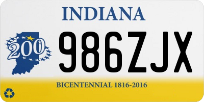 IN license plate 986ZJX