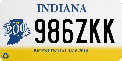 IN license plate 986ZKK