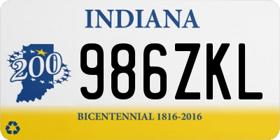 IN license plate 986ZKL