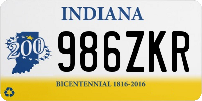 IN license plate 986ZKR