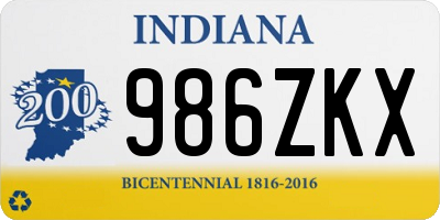 IN license plate 986ZKX