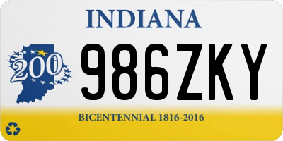 IN license plate 986ZKY