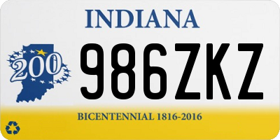 IN license plate 986ZKZ