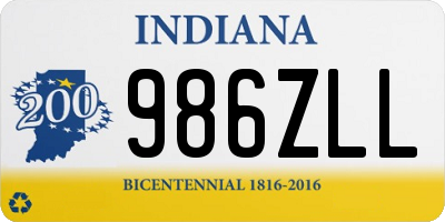 IN license plate 986ZLL