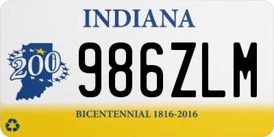 IN license plate 986ZLM