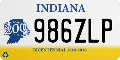 IN license plate 986ZLP