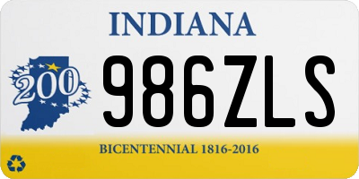 IN license plate 986ZLS