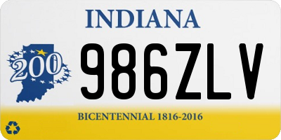 IN license plate 986ZLV