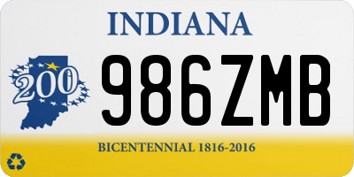 IN license plate 986ZMB