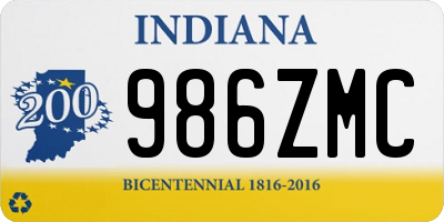 IN license plate 986ZMC