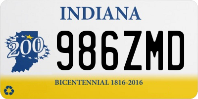 IN license plate 986ZMD