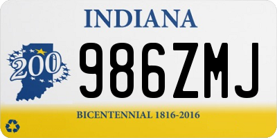 IN license plate 986ZMJ