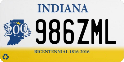 IN license plate 986ZML