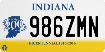 IN license plate 986ZMN