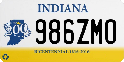 IN license plate 986ZMO