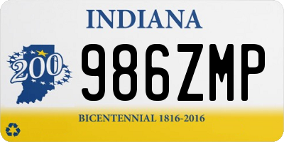 IN license plate 986ZMP