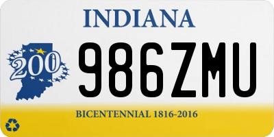 IN license plate 986ZMU