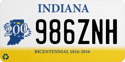 IN license plate 986ZNH