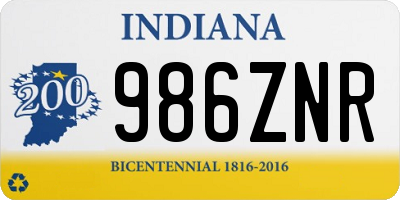 IN license plate 986ZNR