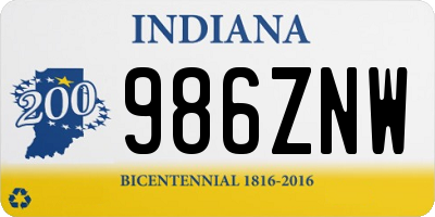 IN license plate 986ZNW