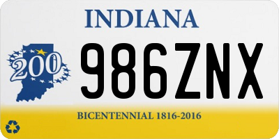 IN license plate 986ZNX