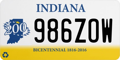 IN license plate 986ZOW