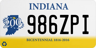 IN license plate 986ZPI