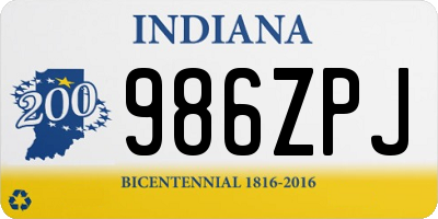 IN license plate 986ZPJ