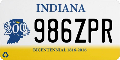 IN license plate 986ZPR