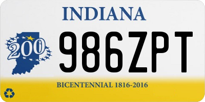 IN license plate 986ZPT