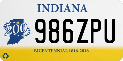 IN license plate 986ZPU