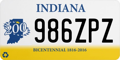 IN license plate 986ZPZ