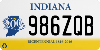 IN license plate 986ZQB