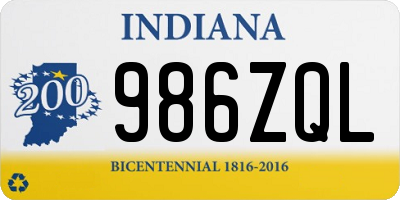 IN license plate 986ZQL