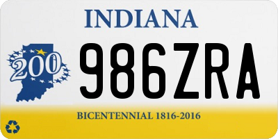 IN license plate 986ZRA