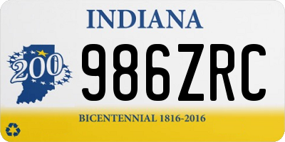 IN license plate 986ZRC