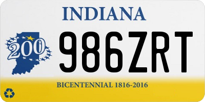 IN license plate 986ZRT