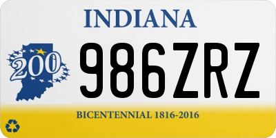 IN license plate 986ZRZ