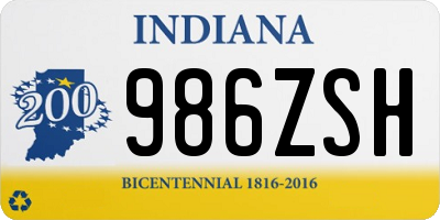 IN license plate 986ZSH