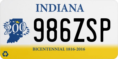 IN license plate 986ZSP