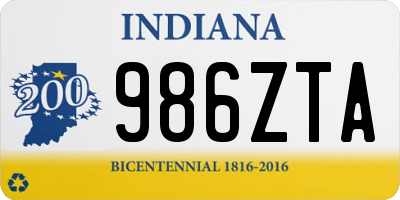 IN license plate 986ZTA