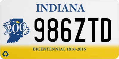 IN license plate 986ZTD