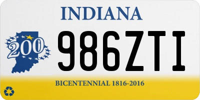 IN license plate 986ZTI