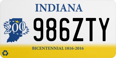 IN license plate 986ZTY