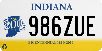 IN license plate 986ZUE